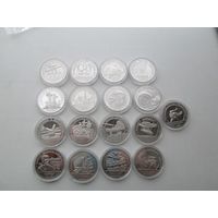 Набор 17 монет АРКТИКУГОЛЬ ОСТРОВ ШПИЦБЕРГЕН