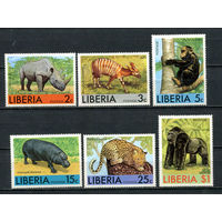 Либерия - 1976 - Африканские животные - [Mi. 1006-1011] - полная серия - 6 марок. MNH.  (Лот 90DW)-T2P60