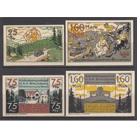 Черт Дьявол Вальпургиева ночь Ведьмы 1921 Германия UNC Нотгельды серия 4 банкноты