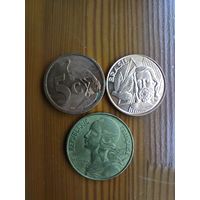 ЮАР 5 центов 2006, Бразилия 5 центов 2007, Франция 20 центов 1970 -95