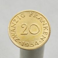 Саар 20 франков 1954