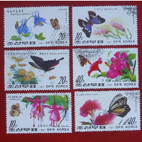КНДР. Бабочки. ( 6 марок ) 1987 года. 4-9.