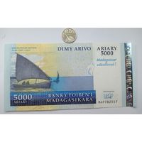 Werty71 Мадагаскар 5000 ариари 2008 МАР План развития 2007 - 2012 UNC банкнота Корабль