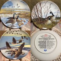 Тарелка Коллекционная Гуси- Лебеди Птицы D Pentz Канада 3 шт