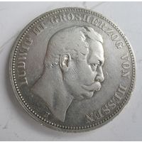 5 марок 1875 Гессен, серебро  .Т-.58