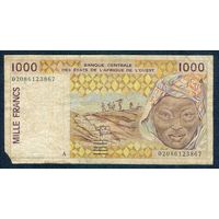 Западная Африка (Сенегал), 1000 франков 2002 год.