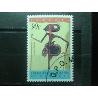 Кокосовые о-ва 1994 танец Михель-1,2 евро гаш