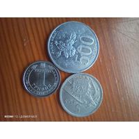 Индонезия 500 рупий 2003, Украина 1 гривна 2018 Влодимир Великий, Испания 5 писет 1957 -2