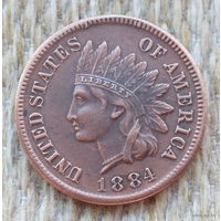 США 1 цент 1884 года