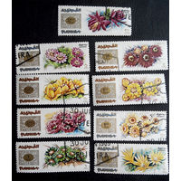 Фуджейра. ОАЭ 1969 г. Цветы. Флора, полная серия из 9 марок #0205-Ф1