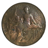 Франция 10 сантимов, 1911