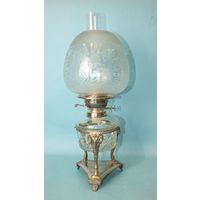 Старинная Посеребренная Масляная Лампа 19 век