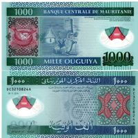 Мавритания 1000 угий 2014 UNC банкнота