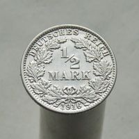 Германия 1/2 марки 1916 J