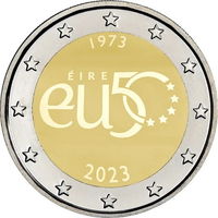 2 евро 2023 Ирландия 50 лет членству Ирландии в ЕС UNC из ролла