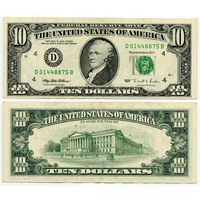 США. 10 долларов (образца 1995 года, D, Огайо, P499)