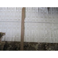 Домотканное(самодельное, довоенное) льняное полотно с красивым тканным узором(редкое) ширина 76см. длина4м.45см.
