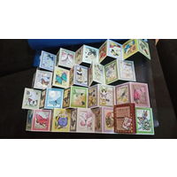 Серия  наклейки 40 шт  почтовые марки фауна бабочки     для посткросинга скрапбукинг