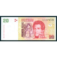 Аргентина 20 конвертируемых песо 1999 UNC