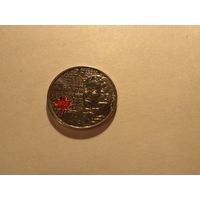 Канада 25 центов, 2013 года Война 1812 года - Шарль де Салаберри, Цветное покрытие 35