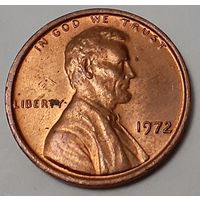 США 1 цент, 1972 Lincoln Cent Без отметки монетного двора (7-3-86)