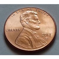 1 цент США 2017 Р, AU