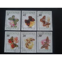 Болгария 1990 бабочки полная серия