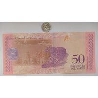 Werty71 Венесуэла 50 Боливаров 2018 UNC банкнота Кошка