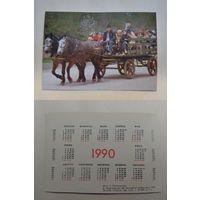 Карманный календарик.  . 1990 год