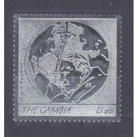 2005 Гамбия 5560 серебро Папа Иоанн Павел II держит крест перед миром 6,00 евро