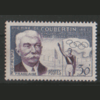 ФР. М. 1116. 1956. Создатель современного олимпийского движения. П. де Кубертен. ЧиСт.