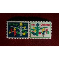 Рожд.марки  1962г пара