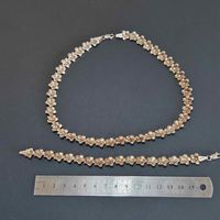 Ожерелье прессованное серебро цепочка браслет Турция