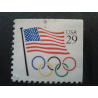 США 1991 стандарт, флаг, олимпийские кольца Mi-2,0 евро