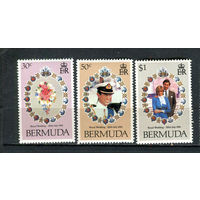 Бермуды (Заморская Территория Великобритании) - 1981 - Свадьба принца Чарльза и леди Дианы - [Mi. 401-403] - полная серия - 3 марки. MNH.  (LOT Ei44)-T10P47