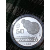 Мексика 50 песо 1986 футбол