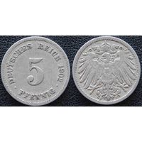 YS: Германия, Рейх, 5 пфеннигов 1902F, KM# 11