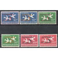 Завоевание космоса Гвинея 1962 год серия из 6 марок с надпечаткой