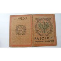 Польша 1931 г.  Паспорт ( Выдан консулом Польши в Лионе . Немецкая и бельгийская визы . 2 конс. марки )