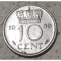 Нидерланды 10 центов, 1950 (7-3-79)