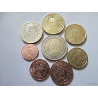 Полный ГОДОВОЙ набор евро монет Австрия 2002 г. (1, 2, 5, 10, 20, 50 евроцентов, 1, 2 евро)