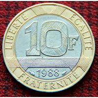 Франция 10 франков 1988 г.