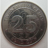 Зимбабве 25 центов 2014 г.