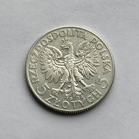 Монета серебро Польша 5 злотых 1934 год Ядвига ОТЛИЧНЫЕ