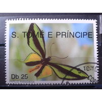 Сан-Томе и Принсипе 1990 Бабочка Михель-2,6 евро гаш