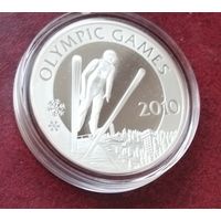 Серебро 0.925!Казахстан 100 тенге, 2009 XXI зимние Олимпийские Игры, Ванкувер - Прыжки на лыжах с трамплина