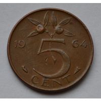 Нидерланды, 5 центов 1964 г.