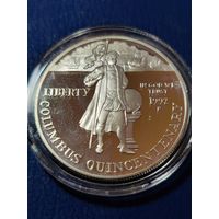 1 доллар США 1992г. Серебро.