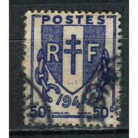 Франция - 1945/1946 - Герб с разорванной цепью 50c - [Mi.677] - 1 марка. Гашеная.  (Лот 91EL)-T2P19