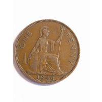 Великобритания 1 пенни 1946 года.